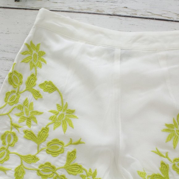 Topshop HR Neon Floral Embroidered Chiffon Shorts 2 - Picture 6 of 8